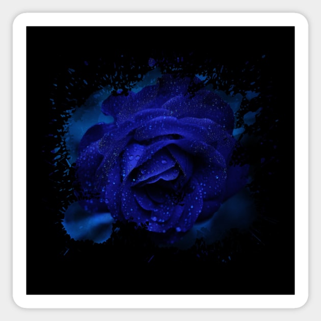 Beautiful blue rose design Sticker by Dope_Design